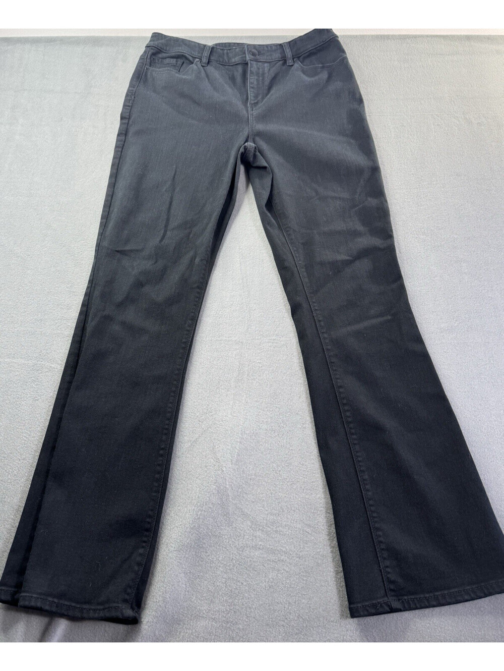 Chicos Platinum Barely Boot Jeans Black Womens 1R Sz 8 M Indie Minimimalist Mood